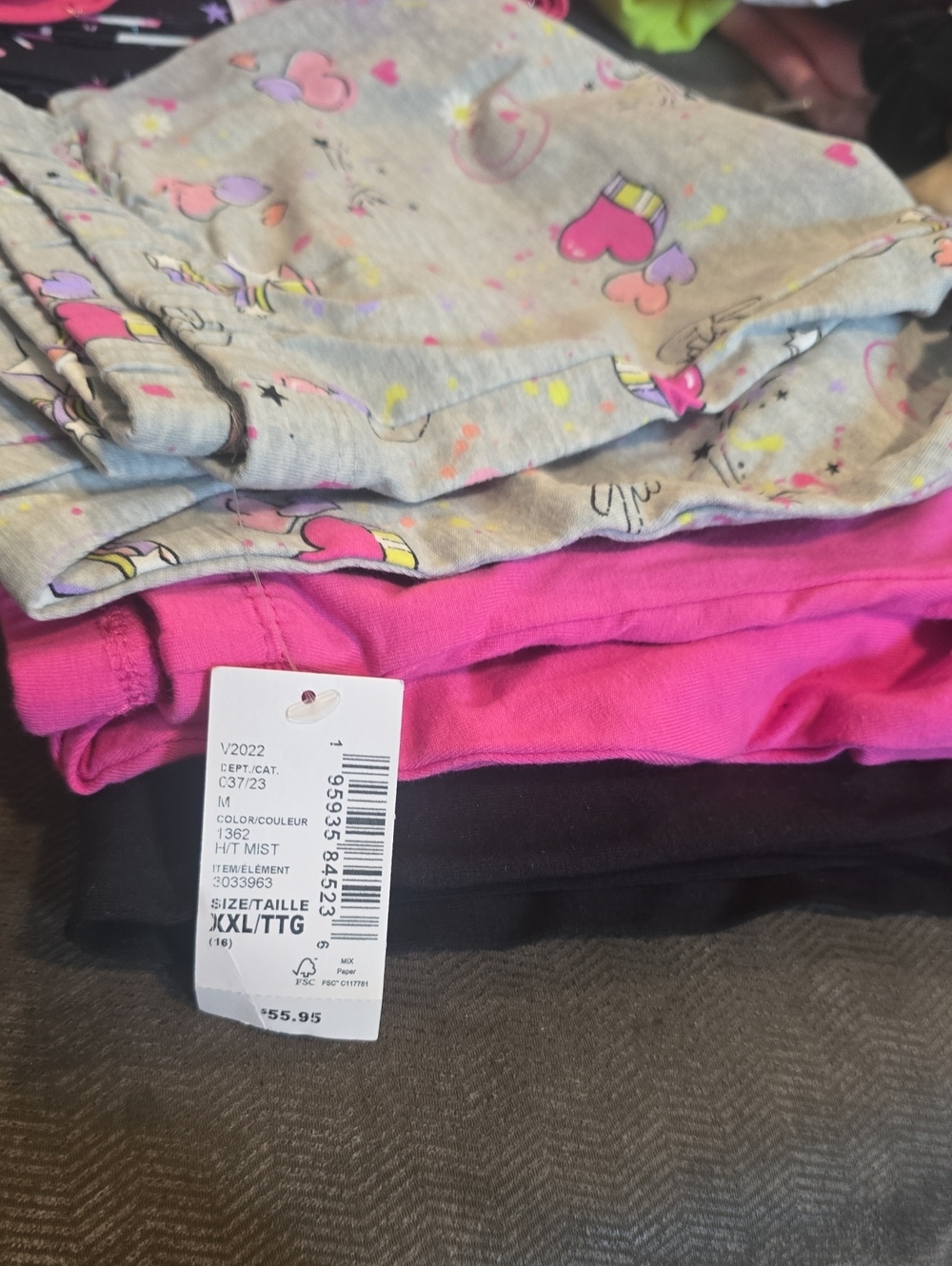 The Children's Place Gray Heart Print & Pink Kids Leggings